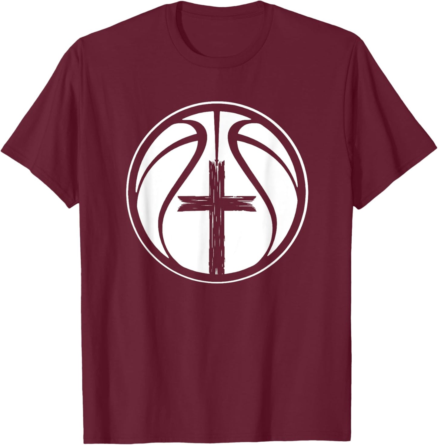 Christian Basketball Apparel Christian Basketball -Adults Black Small Short Sleeve T-Shirt - T-Shirt | Maroon