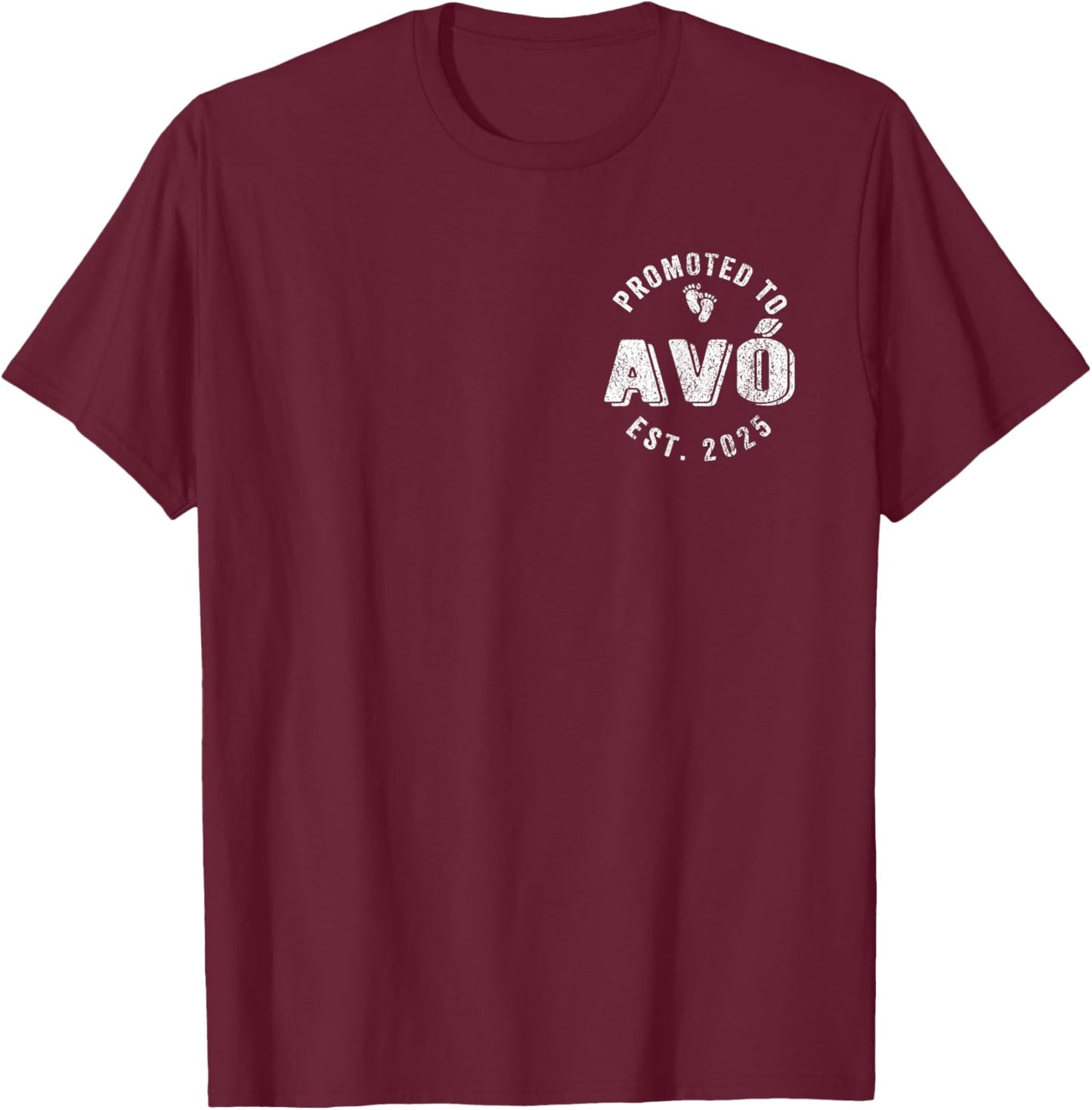 Promoted To Avó Est. 2025 Avo Portuguese Grandma T-Shirt - T-Shirt | Maroon