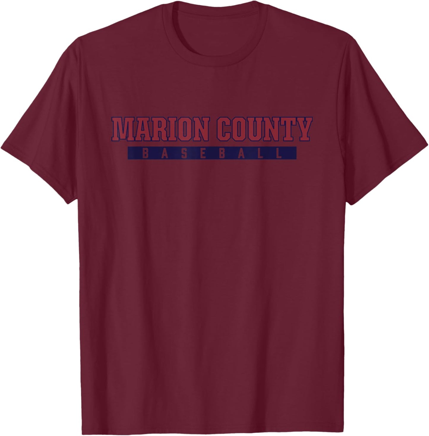 Marion County High School Baseball T-Shirt - T-Shirt | Maroon