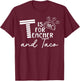 T Is For Teacher and Taco cinco de mayo kindergarten teacher T-Shirt - T-Shirt | Maroon