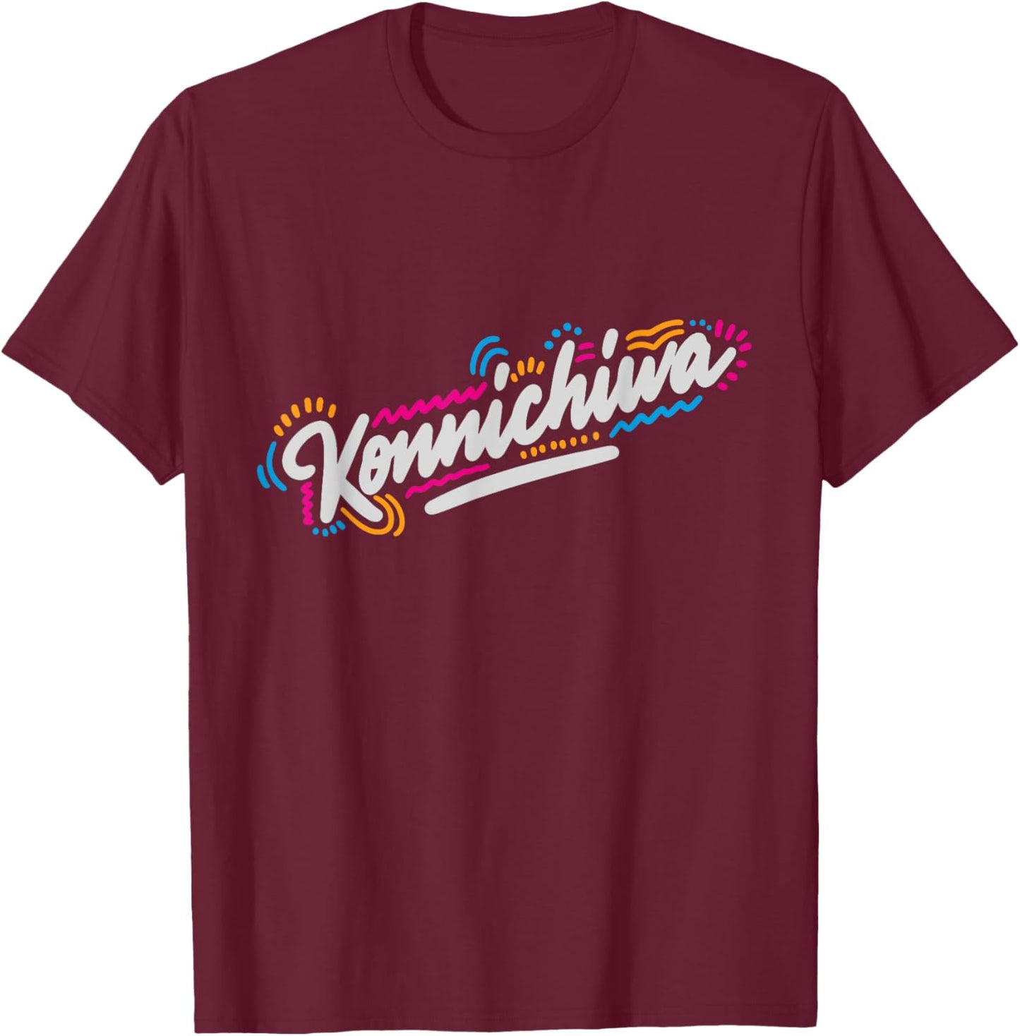 Konnichiwa Hello T-Shirt - T-Shirt | Maroon