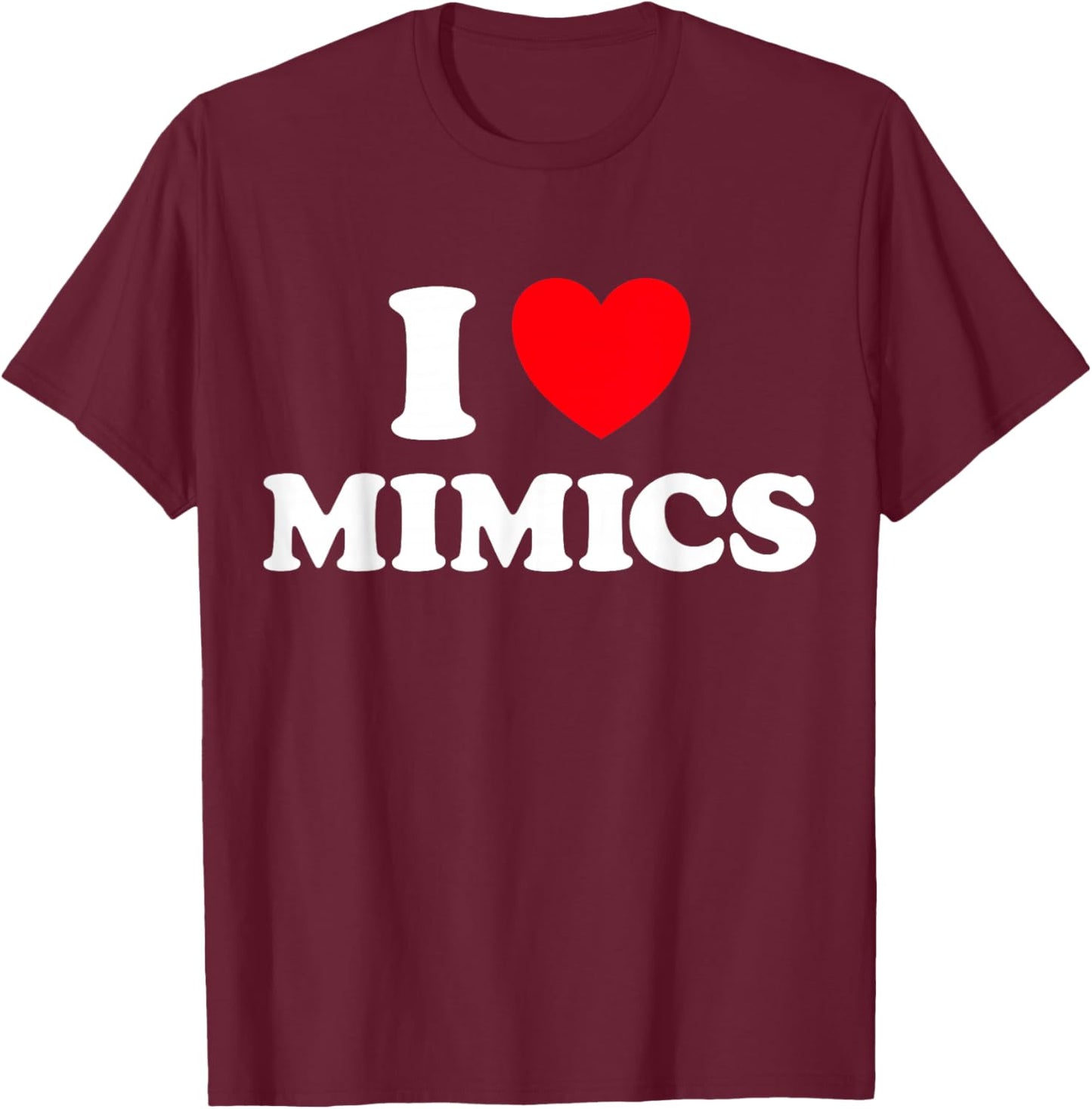 Mimic Heart Funny Cute Favorite Fantasy Monster Shift Fan T-Shirt - T-Shirt | Maroon