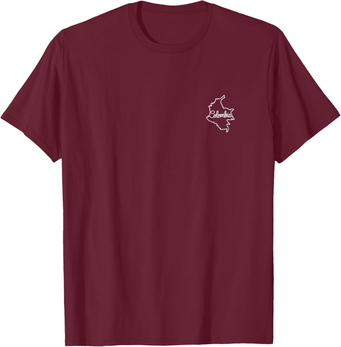 Colombia Minimalist Badge Patch Line Art T-Shirt - T-Shirt | Maroon