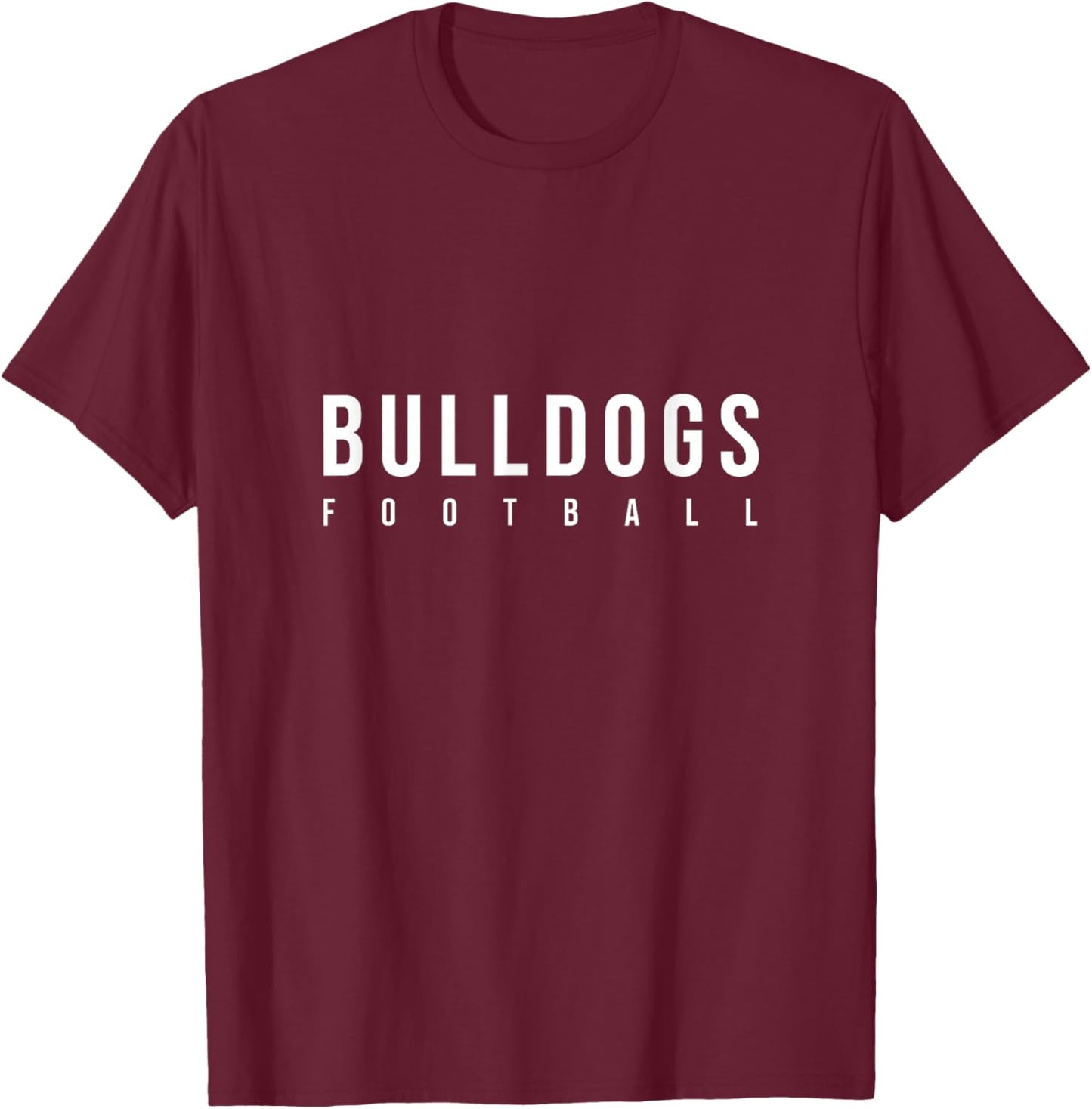 Bulldog-Inspired Football Design T-Shirt - T-Shirt | Maroon