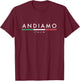 Andiamo Italia Minimalist T-Shirt - T-Shirt | Maroon