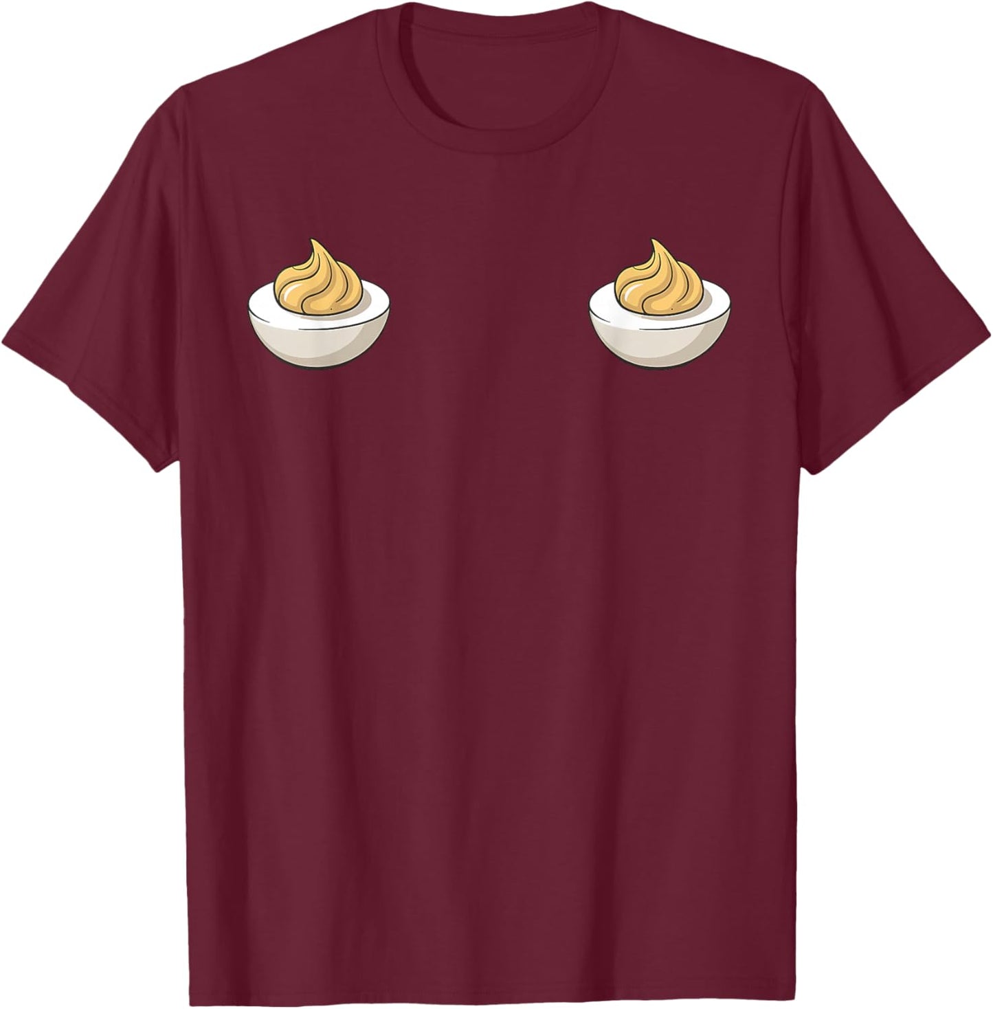 I'm Just Here for The Deviled Eggs Funny Couple Matching T-Shirt - T-Shirt | Maroon