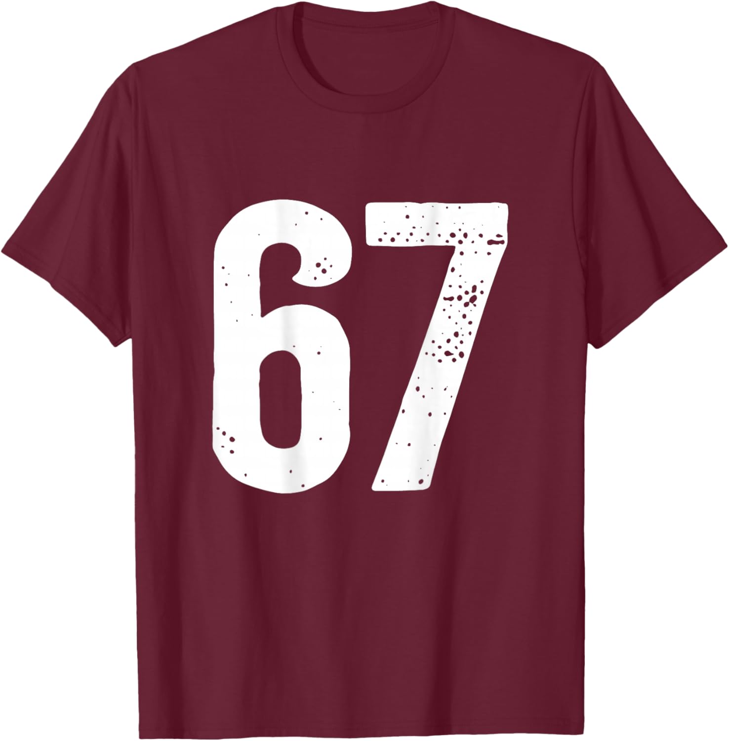 Number 67 at the Back T-Shirt - T-Shirt | Maroon