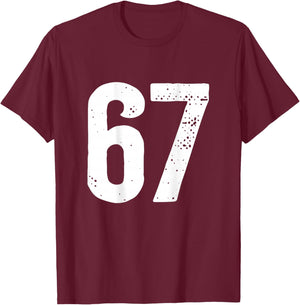 Number 67 at the Back T-Shirt - T-Shirt | Maroon