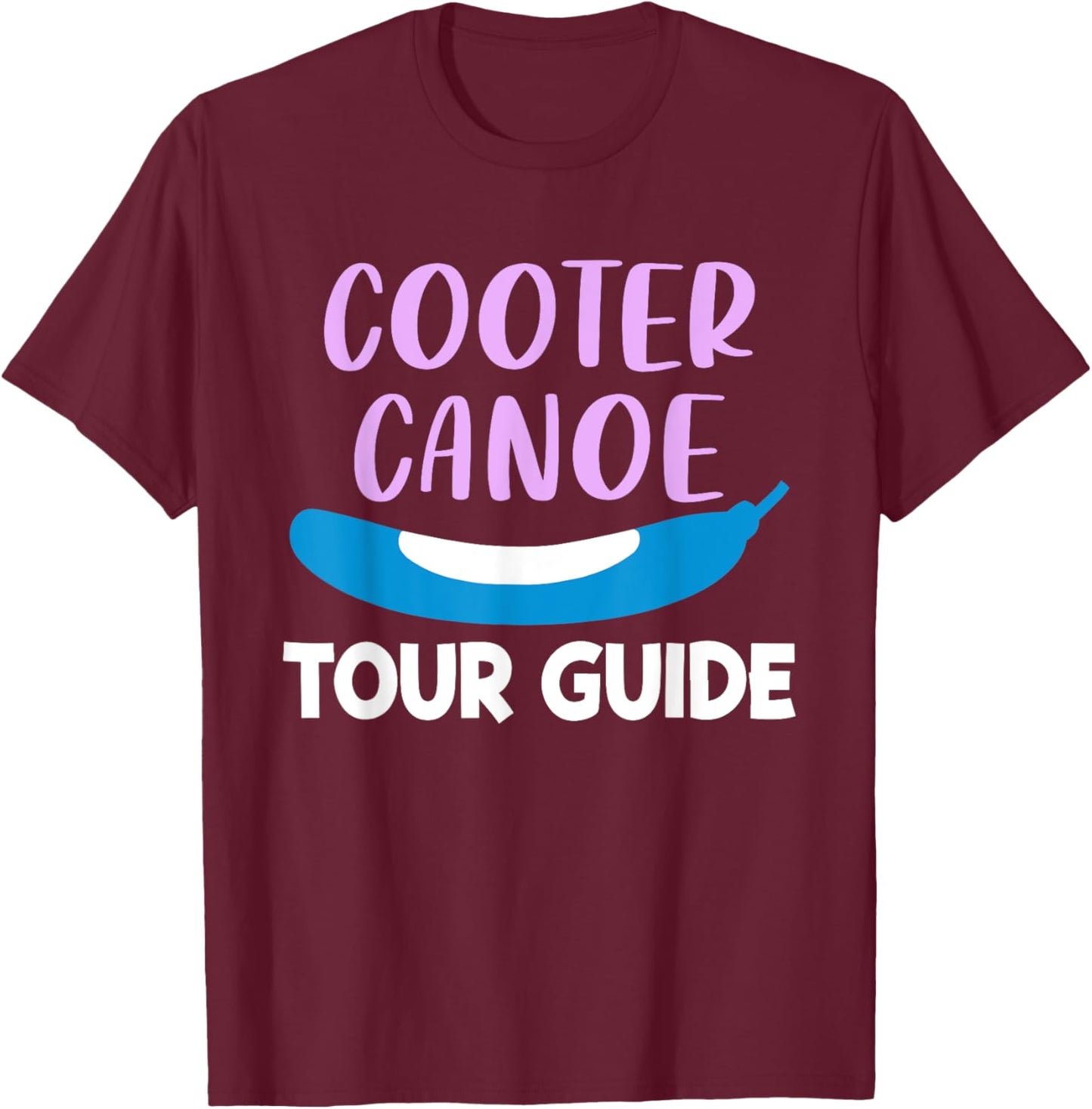 Cooter Canoe Tour Guide Design T-Shirt - T-Shirt | Maroon