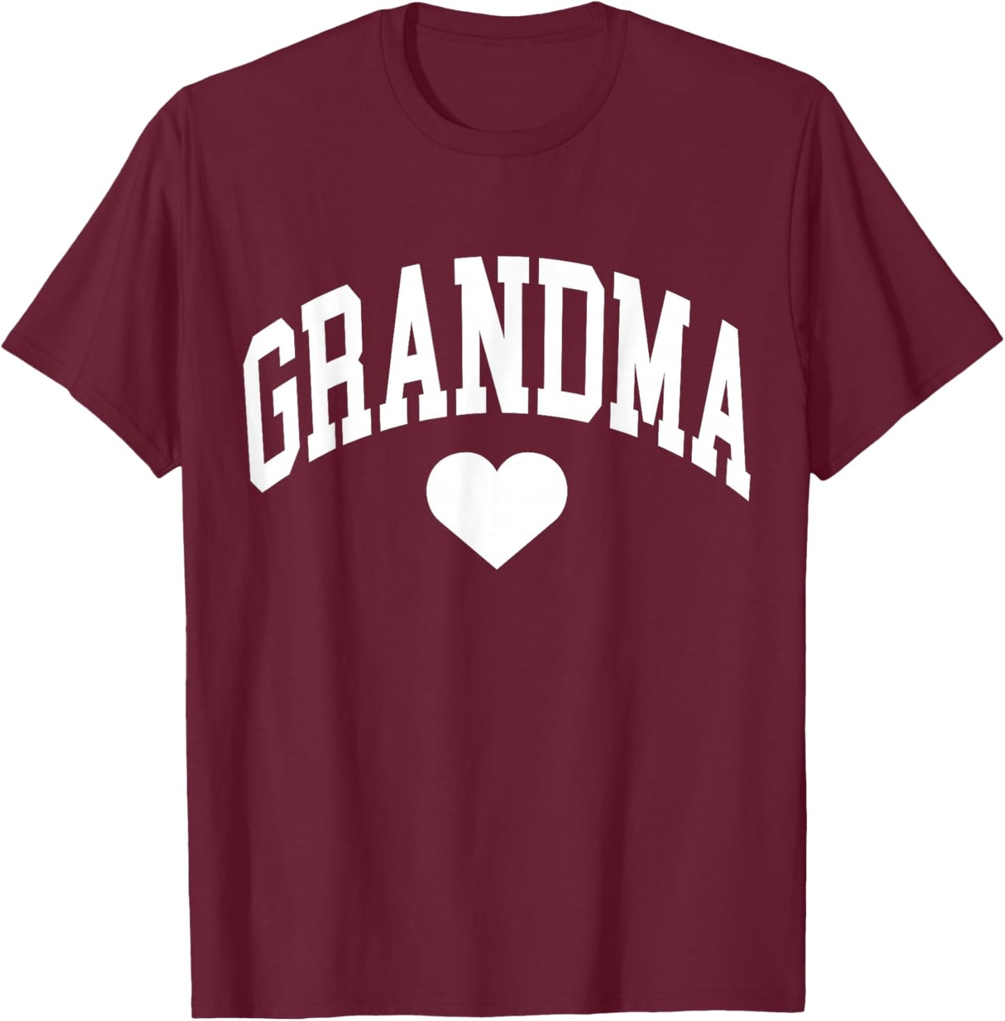 Grandma Grandmother Heart Graphic Mothers Day T-Shirt - T-Shirt | Maroon