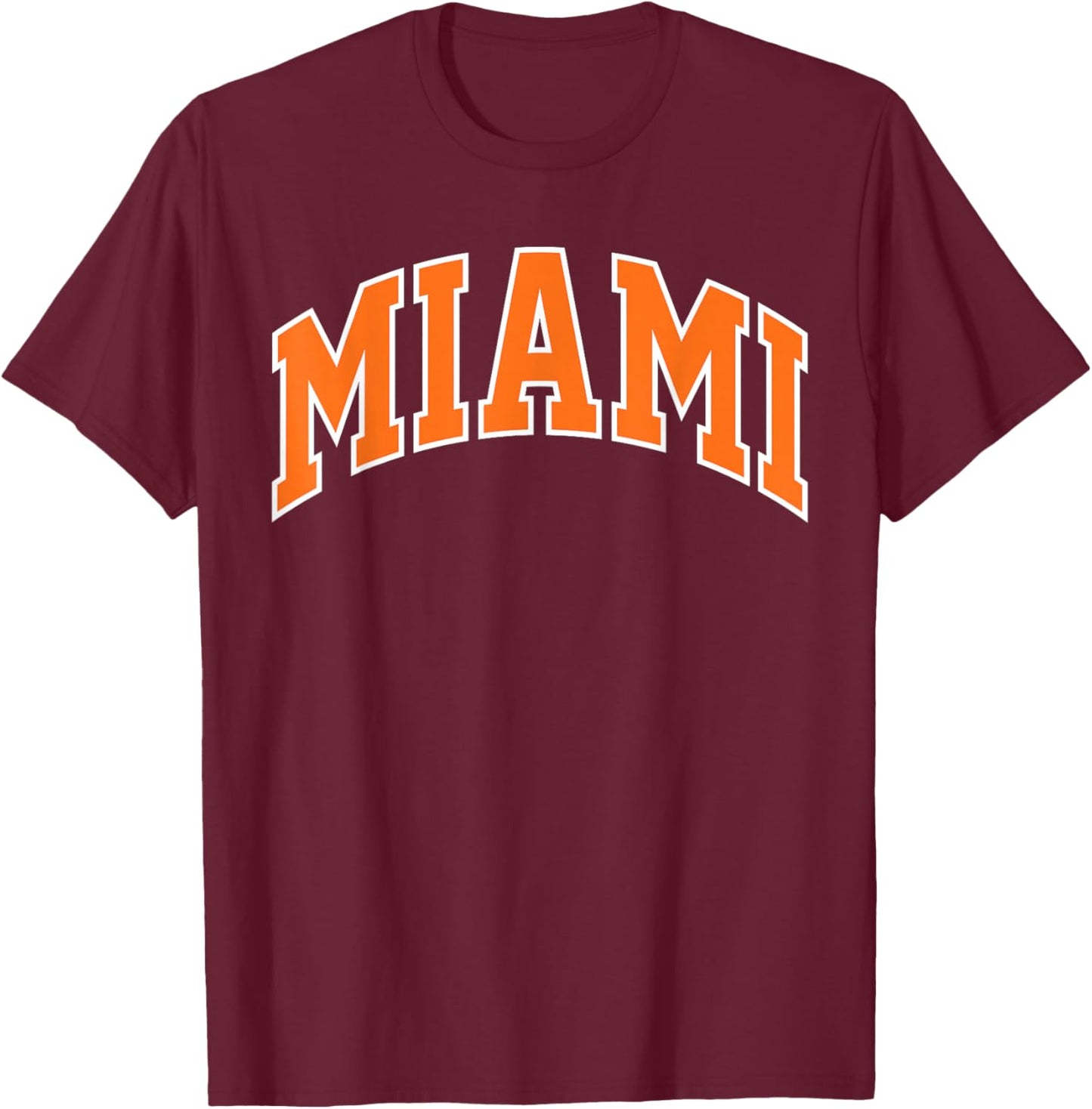 Retro Miami Men Miami Women Vintage Classic Orange Green FL T-Shirt - T-Shirt | Maroon