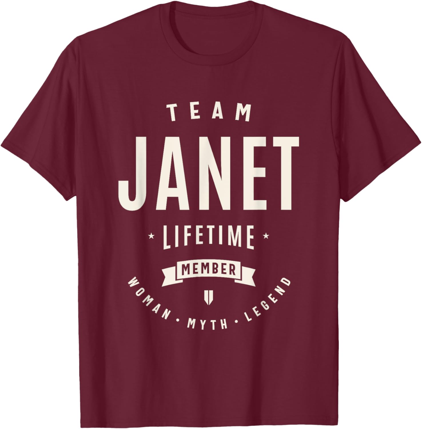Team Janet Lifetime Member Funny Name Janet T-Shirt - T-Shirt | Maroon