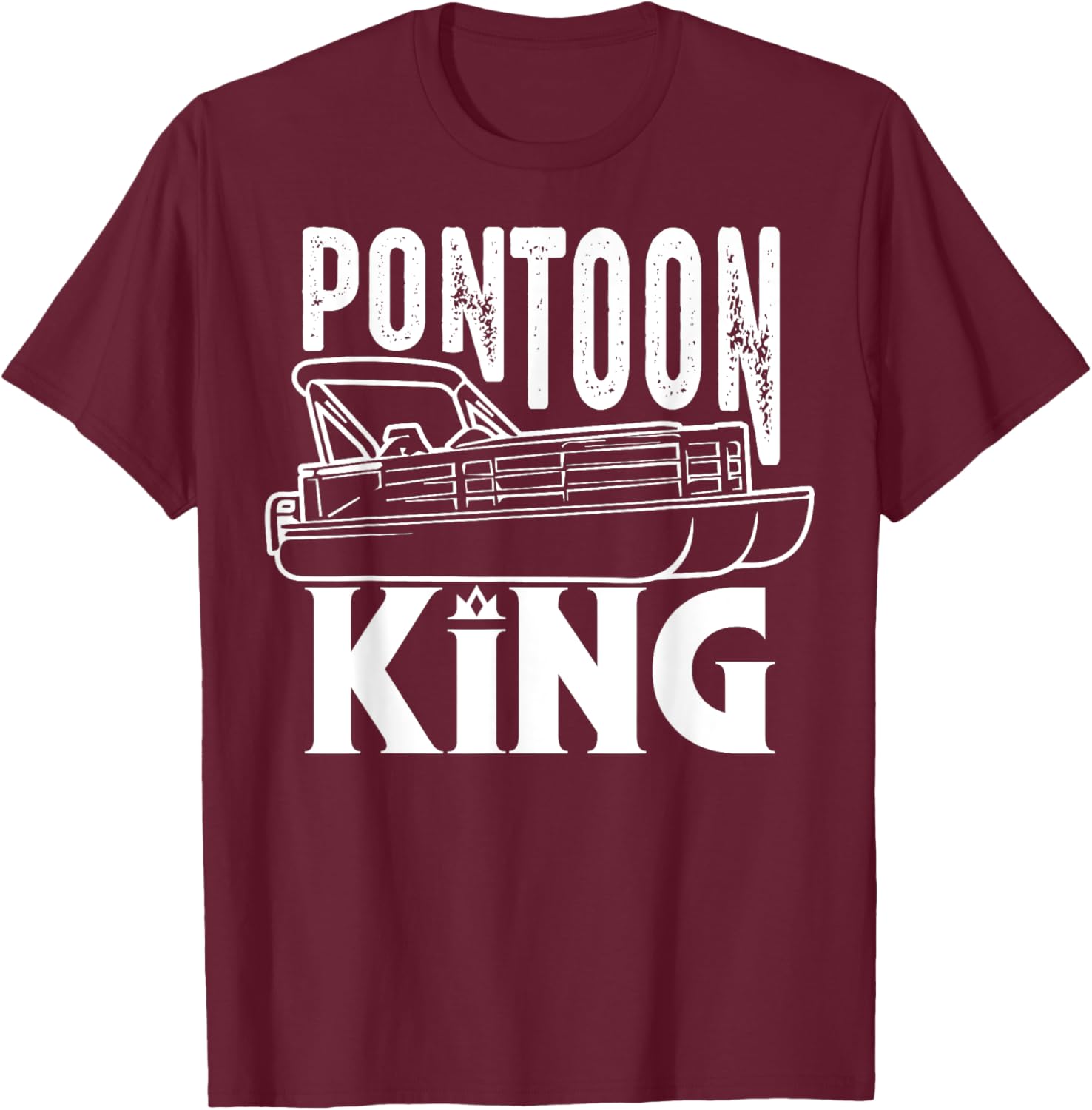 Best Pontoon Art Boys Pontoon Boat Pontoon Captain T-Shirt - T-Shirt | Maroon