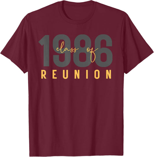 Classic Retro Vintage Class of 1986 Reunion 40th Graduation T-Shirt - T-Shirt | Maroon