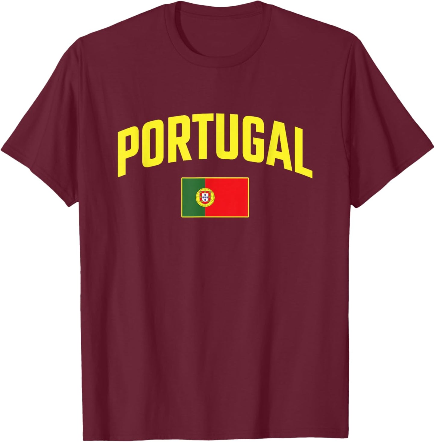 Portugal - Flag of Portugal - Throwback Design T-Shirt - T-Shirt | Maroon