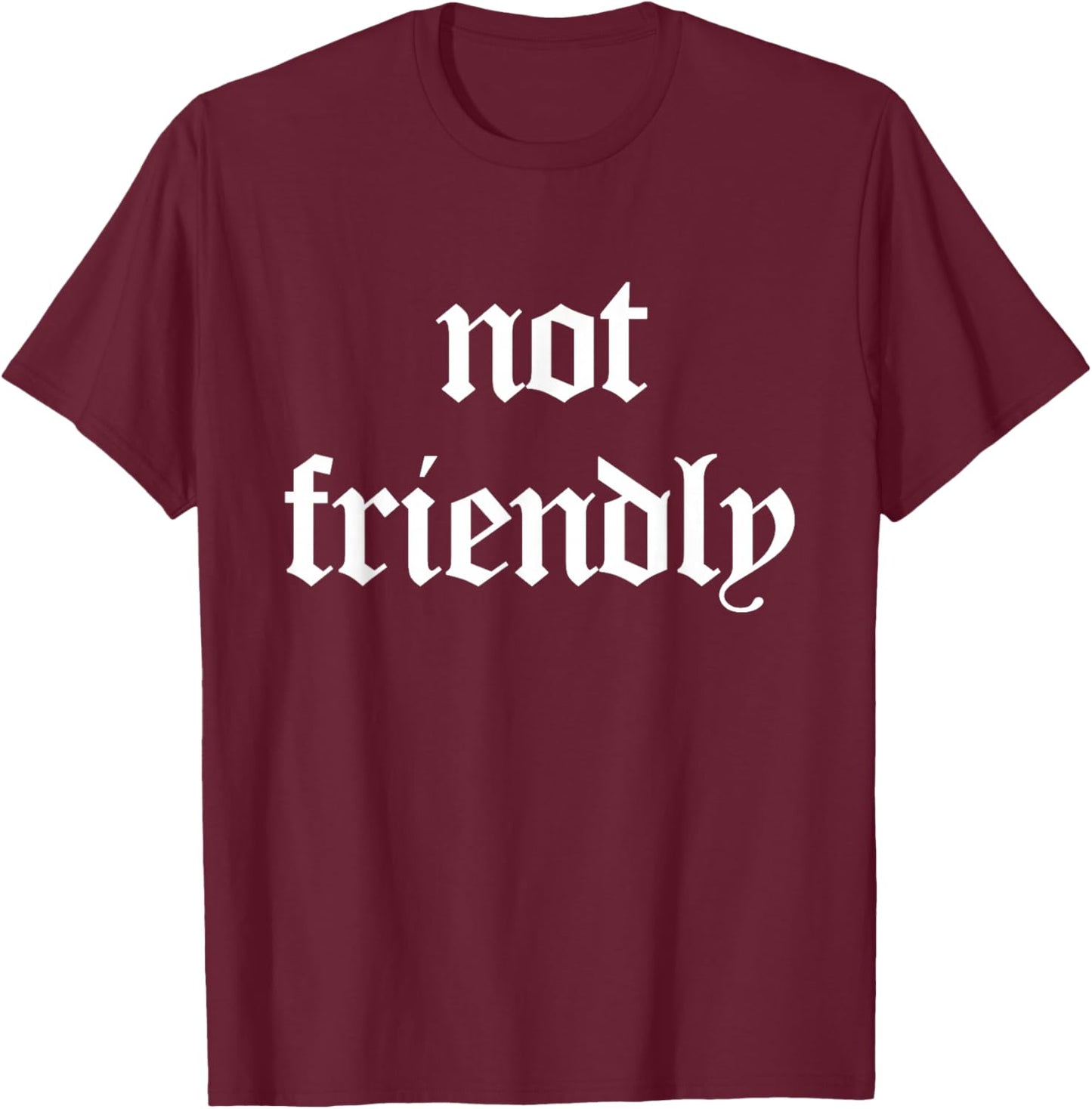 Not Friendly Funny Sarcasm T-Shirt - T-Shirt | Maroon