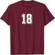Number 18 - Retro 80s 90s Soccer Team Jersey Numbered T-Shirt - T-Shirt | Maroon