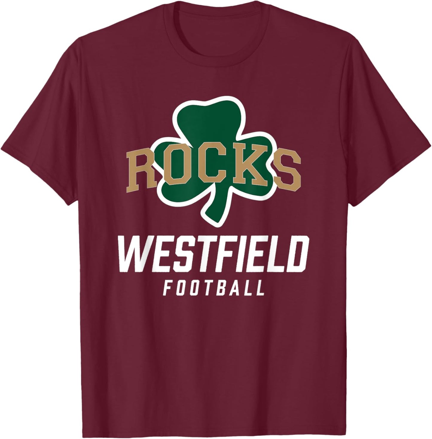 Westfield Shamrocks Logo Football Team HS T-Shirt - T-Shirt | Maroon