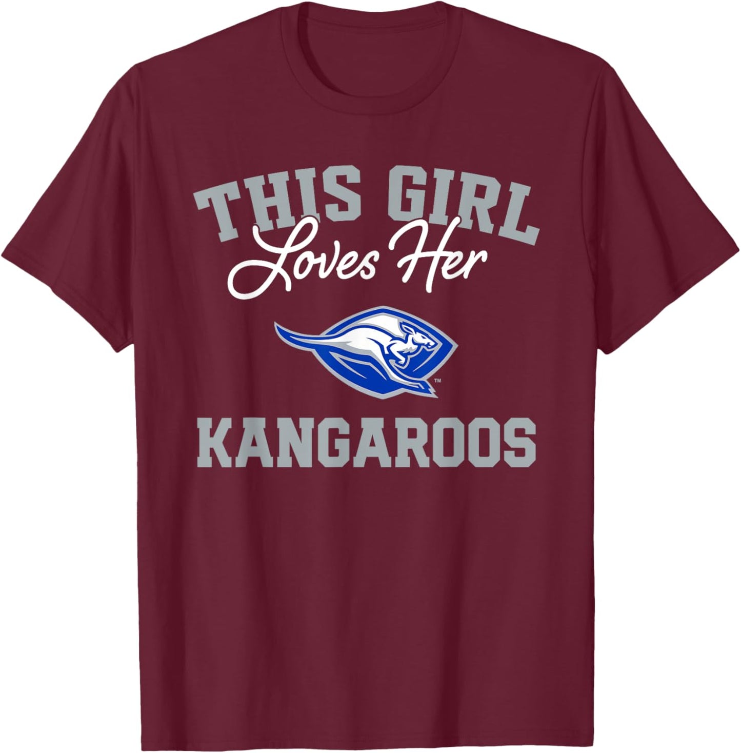 Weatherford Kangaroos Logo This Girl Loves Her HS T-Shirt - T-Shirt | Maroon