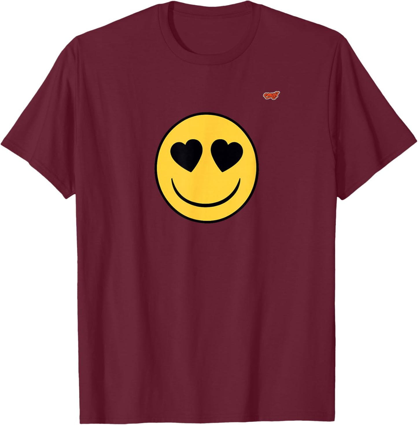 Official Emoji Yellow Smile Smiling Heart Eyes Love T-Shirt - T-Shirt | Maroon