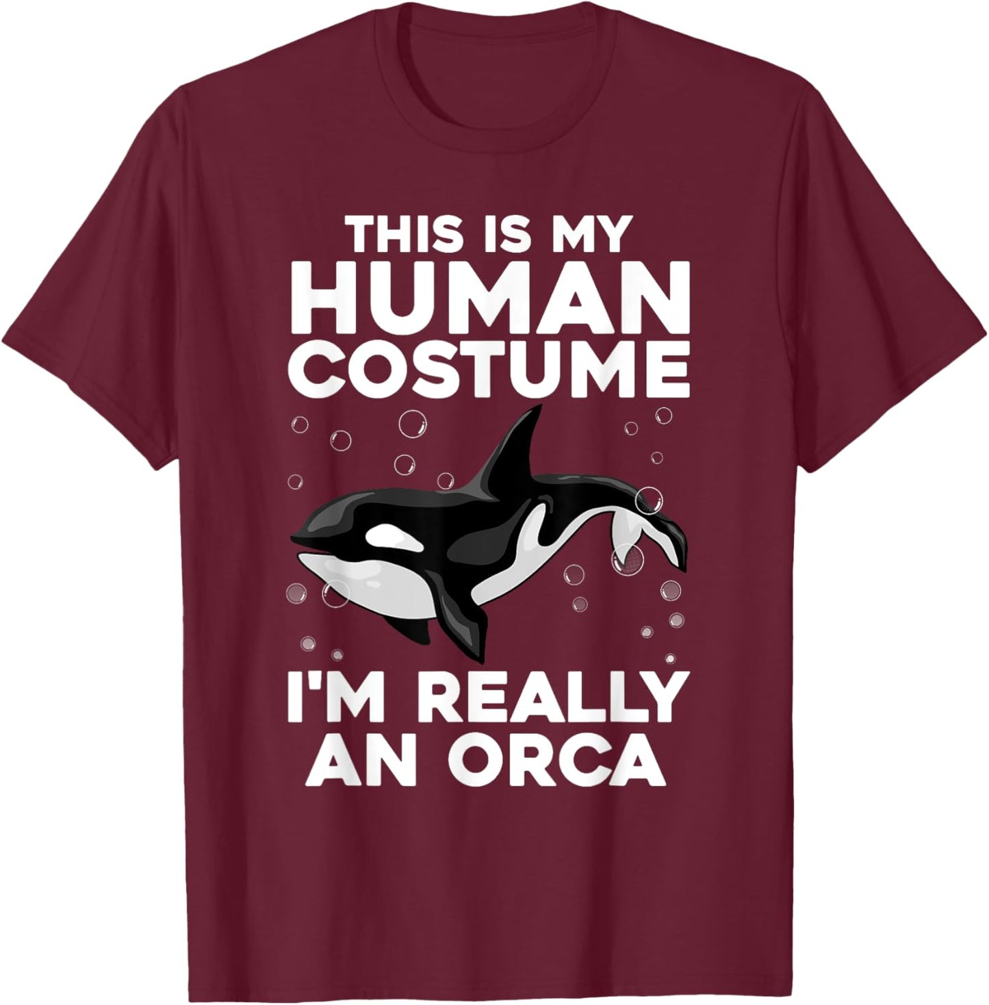 Cool Orca Design Women Sea Ocean Animal Orca Lover T-Shirt - T-Shirt | Maroon