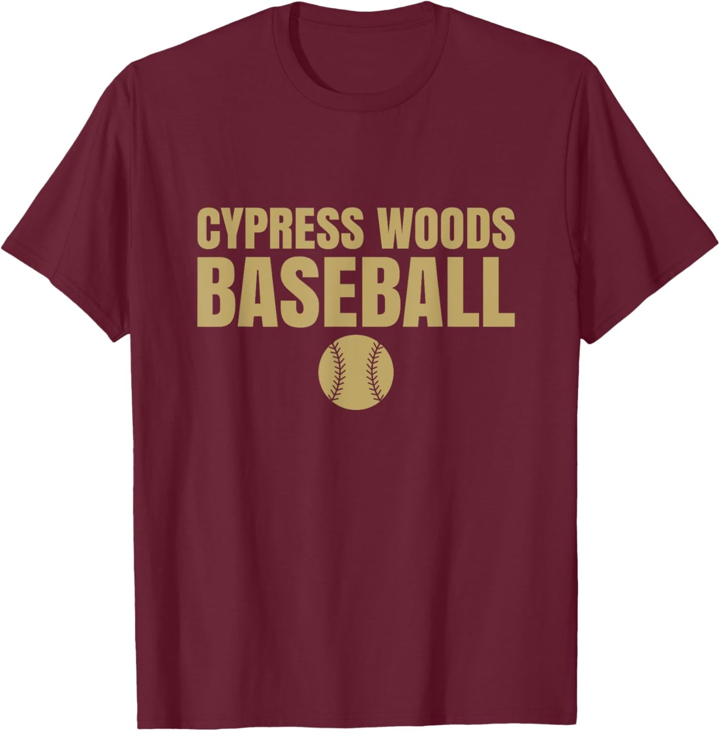 Cypress Woods High School Baseball T-Shirt - T-Shirt | Maroon