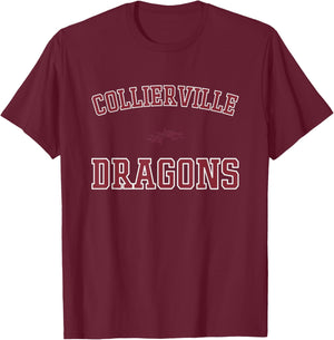Collierville Dragons Logo Varsity HS T-Shirt - T-Shirt | Maroon