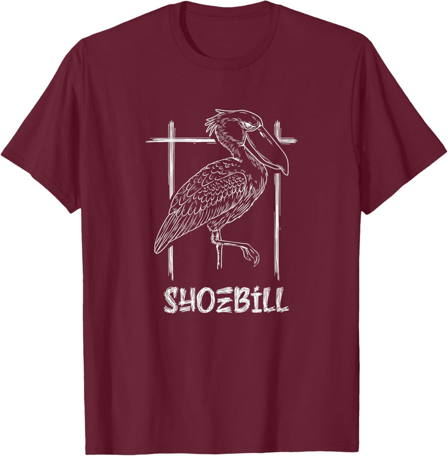 Shoebill National Bird Day Ornithologist Whalebill Stork T-Shirt - T-Shirt | Maroon