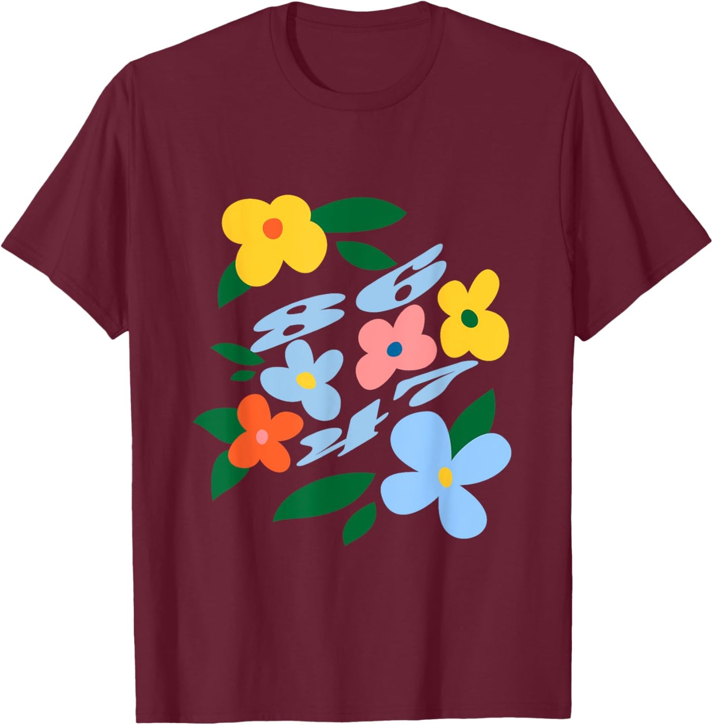 Funny 8647 Subtle Floral Style 86 47 Roman Numerals Retro T-Shirt - T-Shirt | Maroon