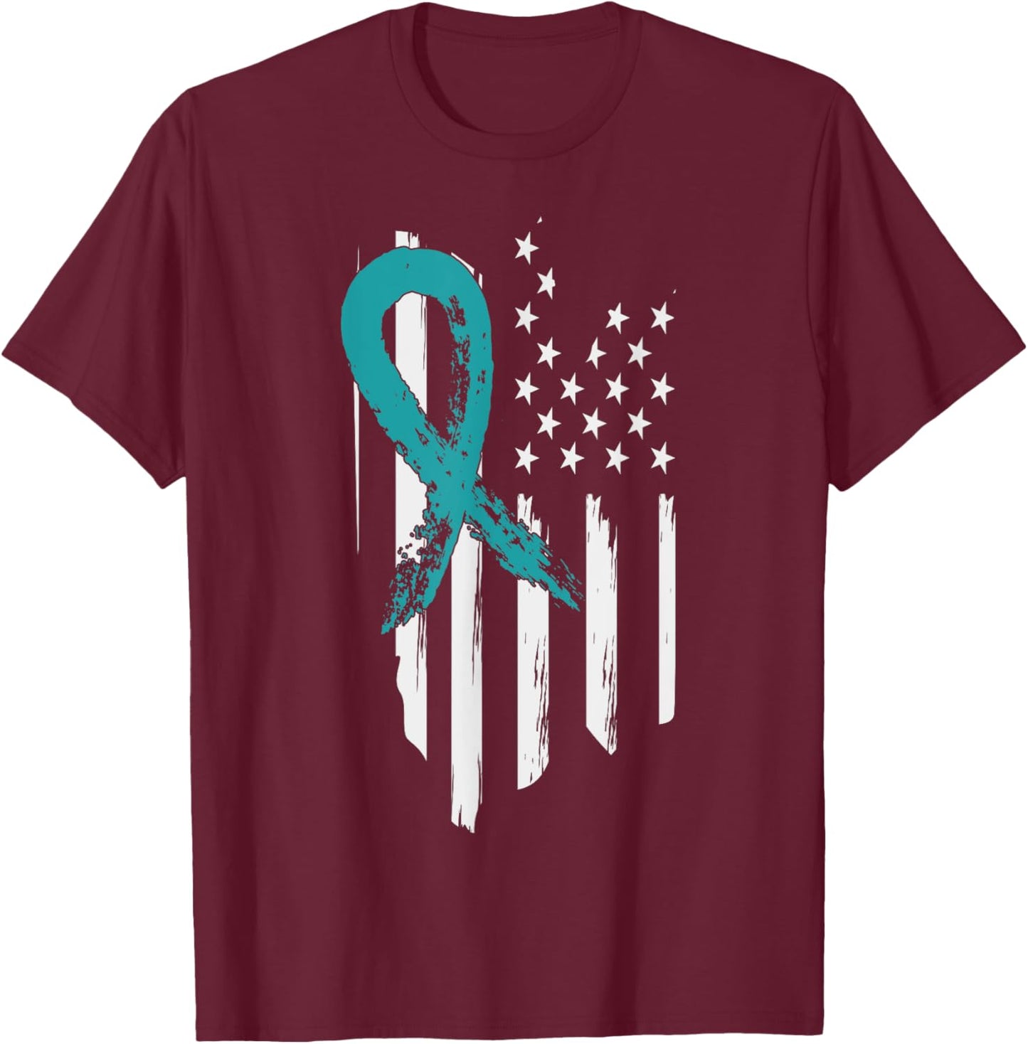 USA Flag PTSD Awareness T-Shirt - T-Shirt | Maroon