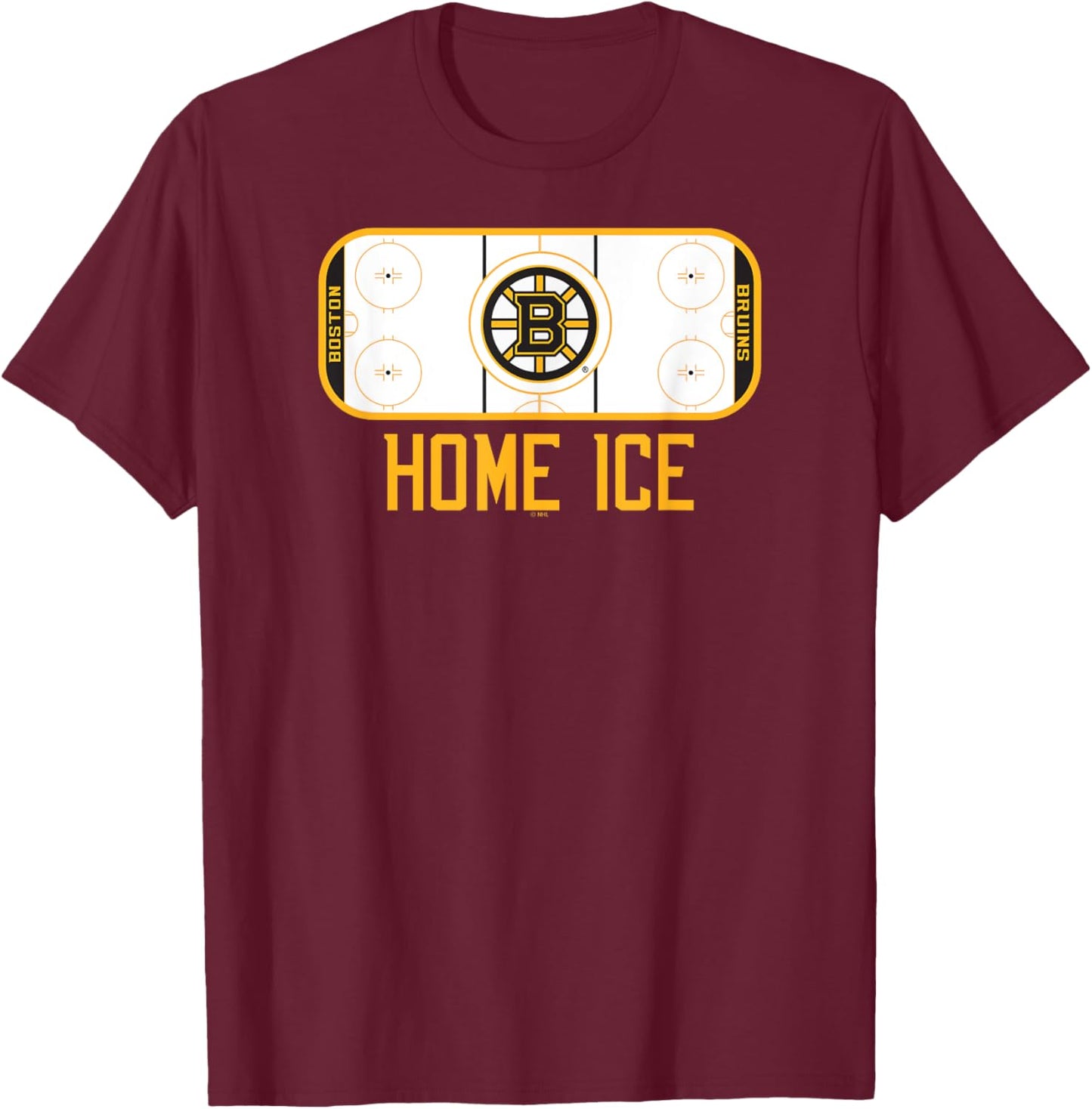 Boston Bruins Home Ice Black Officially Licensed T-Shirt - T-Shirt | Maroon
