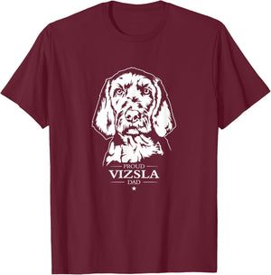Proud Vizsla dad dog Wirehaired Vizsla Pointer dog T-Shirt - T-Shirt | Maroon