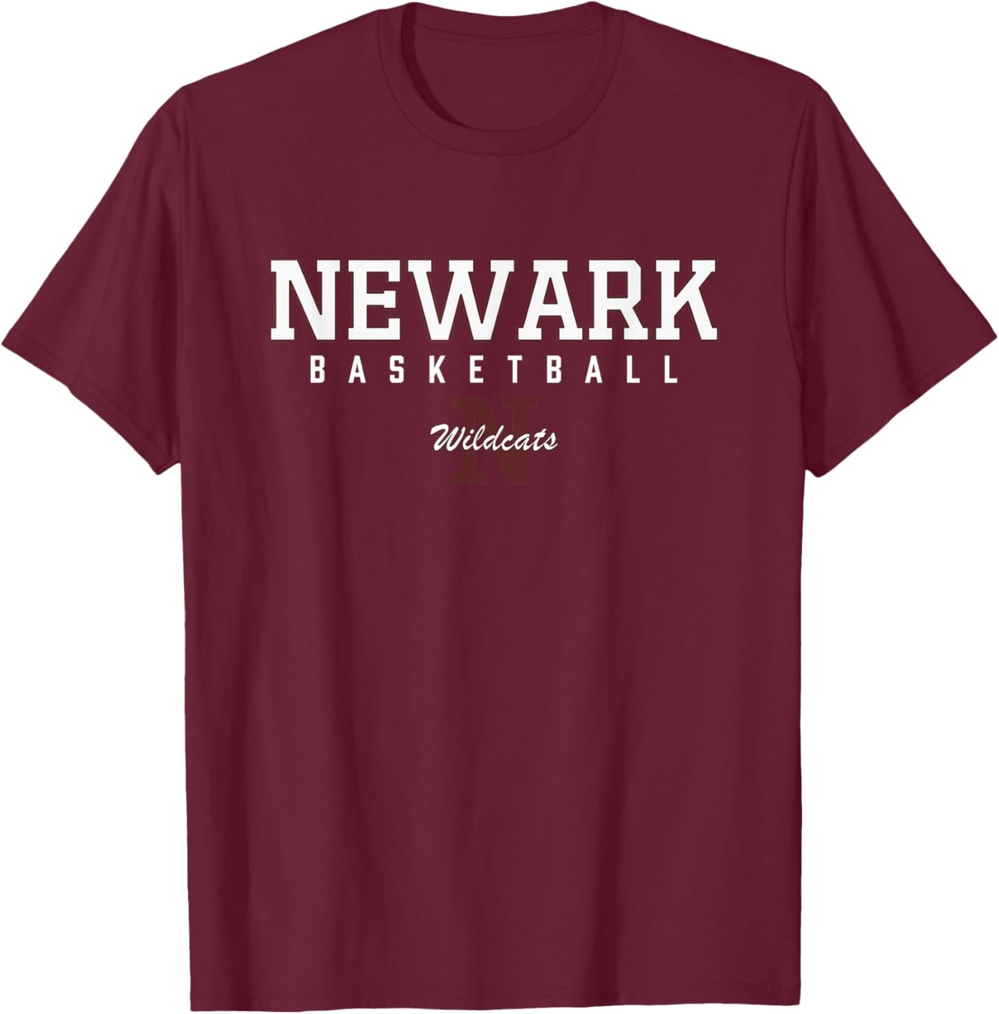 Newark Wildcats Logo Basketball HS T-Shirt - T-Shirt | Maroon