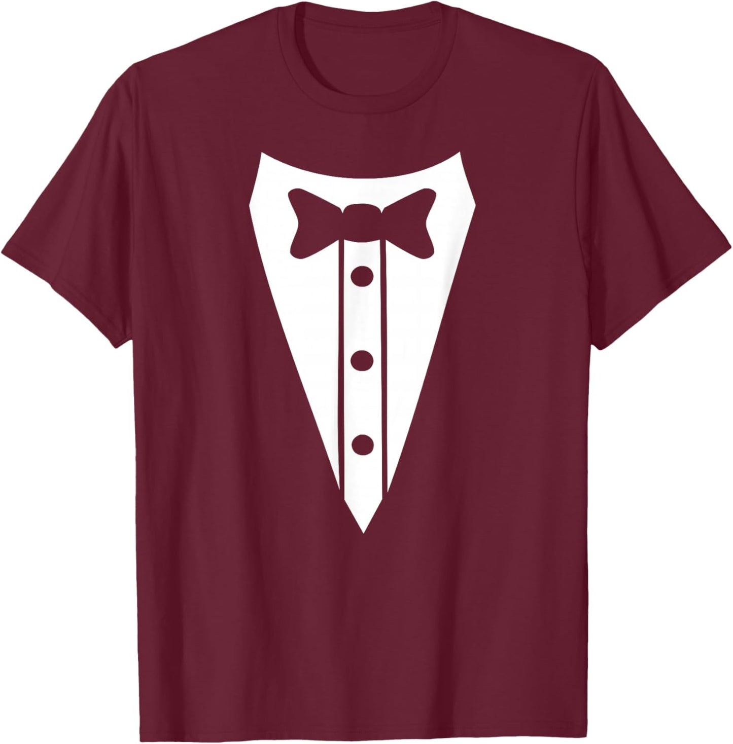 Anzug Aufdruck mit Fliege Smoking Hemd Ersatz festliches T-Shirt - T-Shirt | Maroon