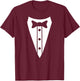 Anzug Aufdruck mit Fliege Smoking Hemd Ersatz festliches T-Shirt - T-Shirt | Maroon