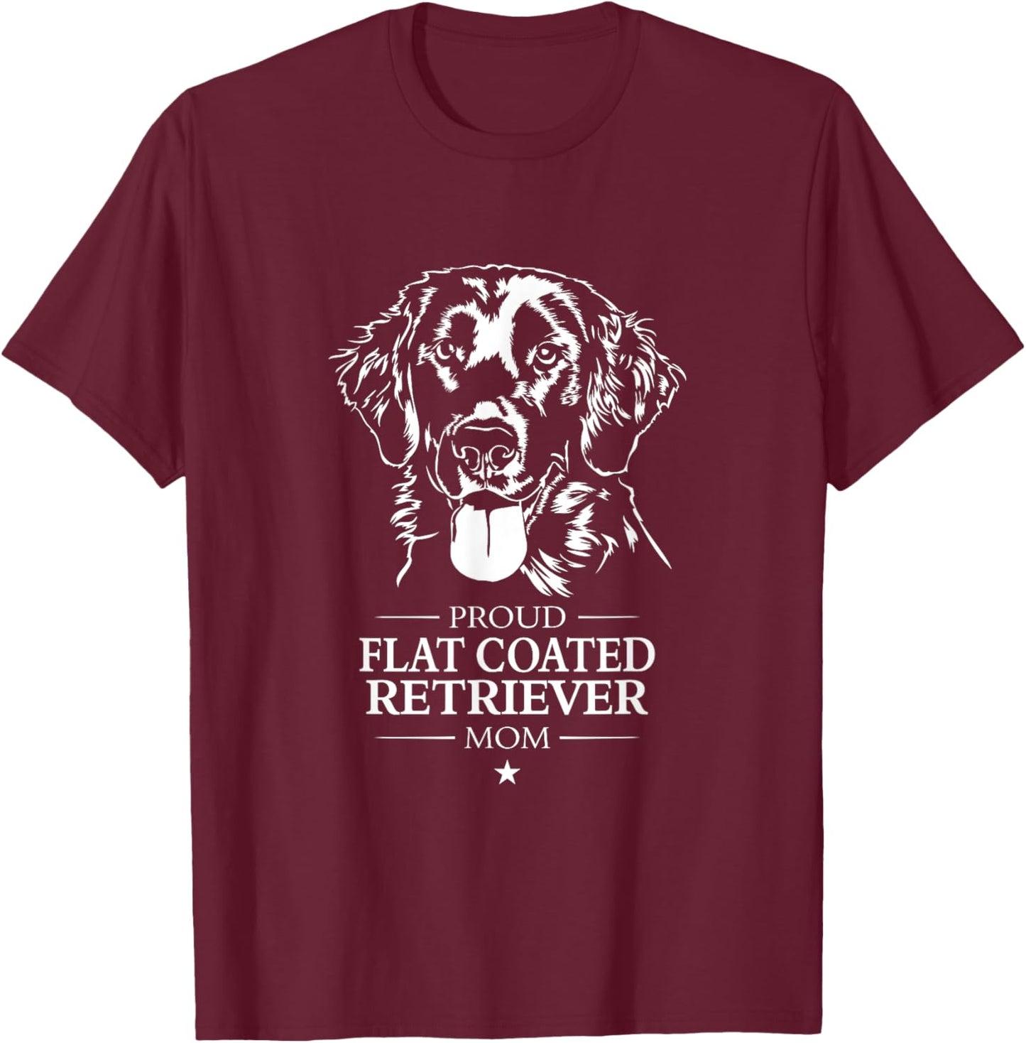 Proud Flat Coated Retriever mom dog mom Retriever dog T-Shirt - T-Shirt | Maroon