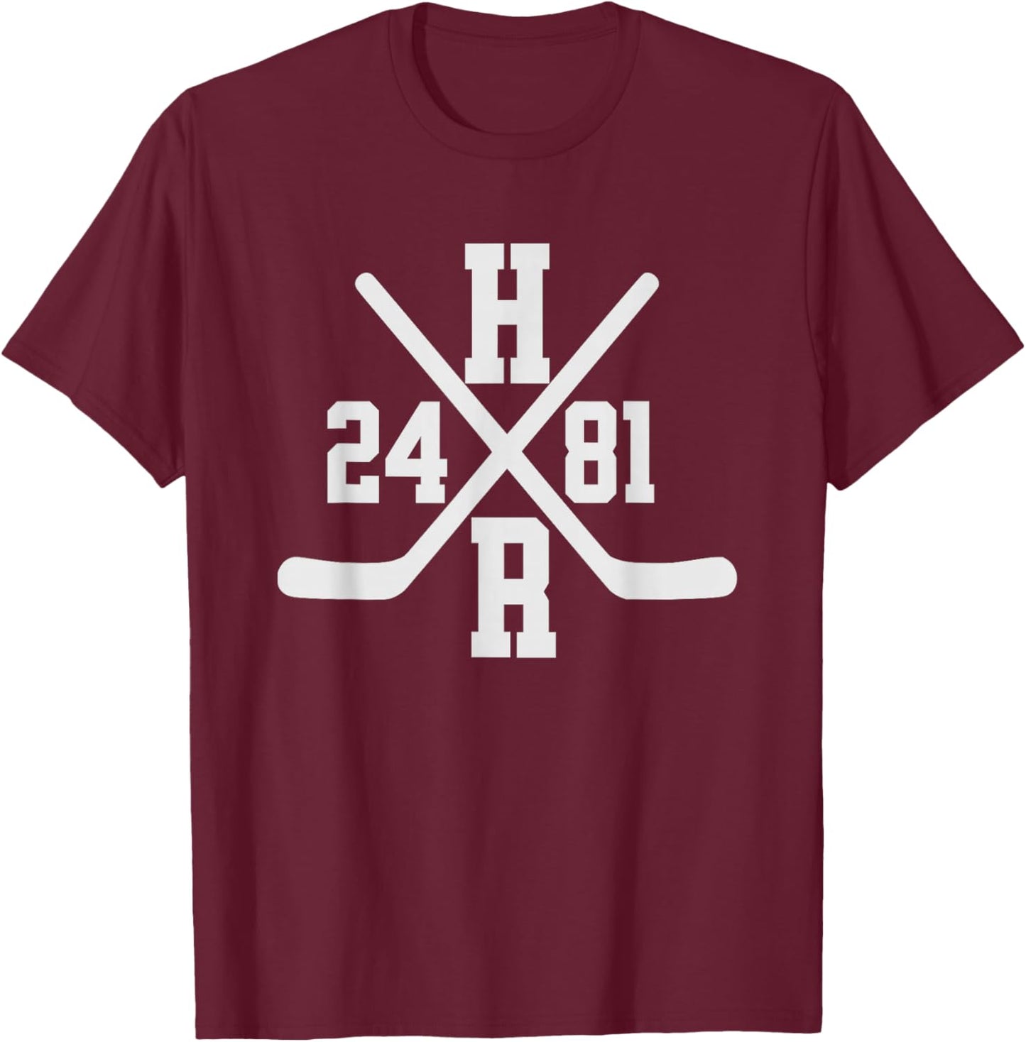 HR 24 81 Hockey T-Shirt - T-Shirt | Maroon