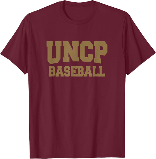 UNCP Baseball Braves Apparel Sports Fan T-Shirt - T-Shirt | Maroon
