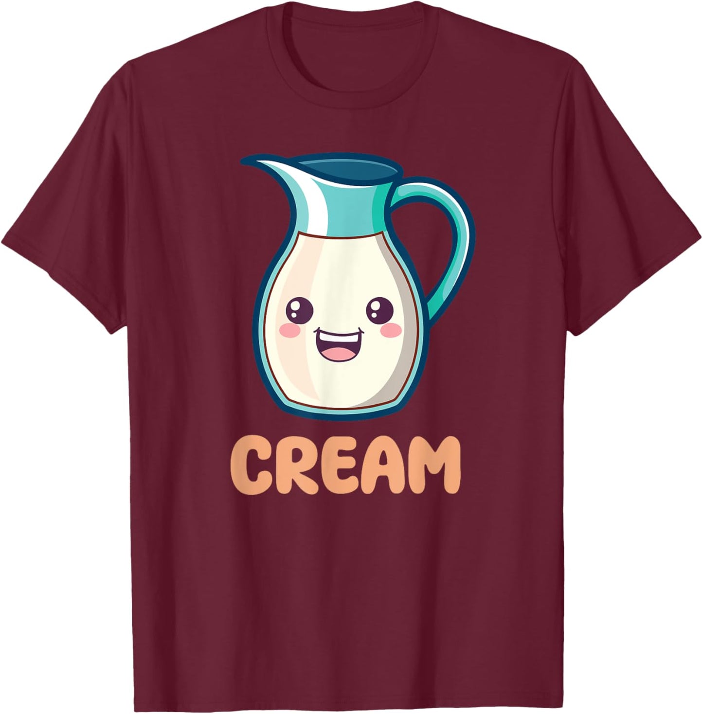 Coffee & Creamer Matching Couple Halloween Best Friends T-Shirt - T-Shirt | Maroon