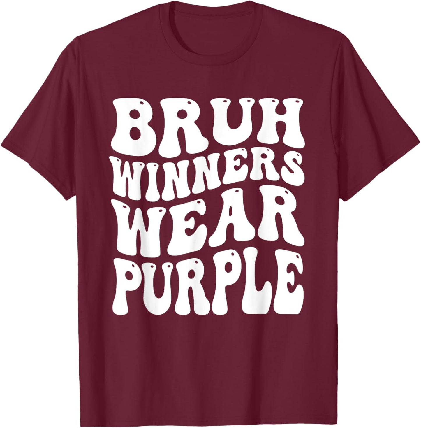 Winners Wear Purple Team Sports day Game Spirit Week Groovy T-Shirt - T-Shirt | Maroon