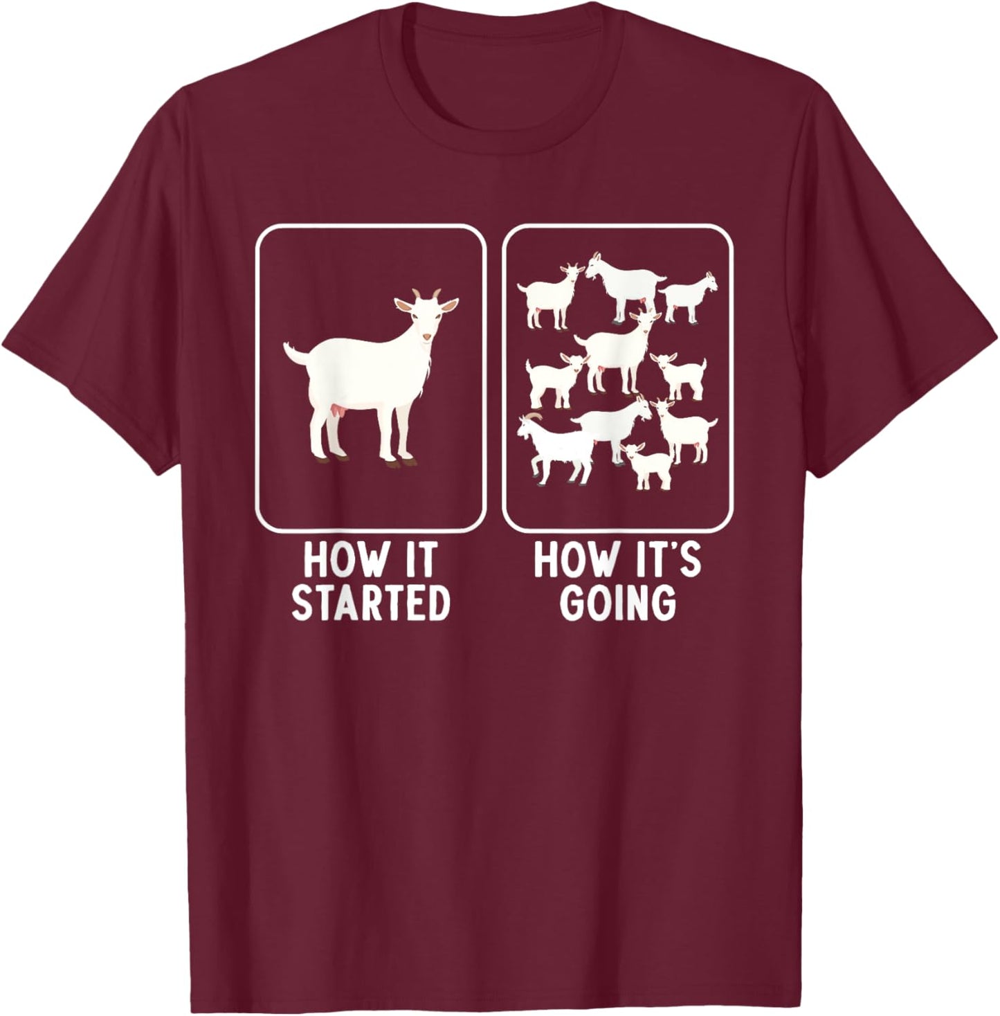 Goat Design Women Goat Themed Domestic Goat Lover T-Shirt - T-Shirt | Maroon
