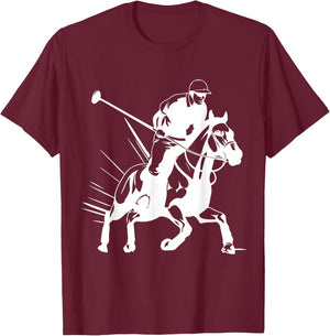 Polo Player Horse Sport Ride Riding Equestrian Sport Rider T-Shirt - T-Shirt | Maroon