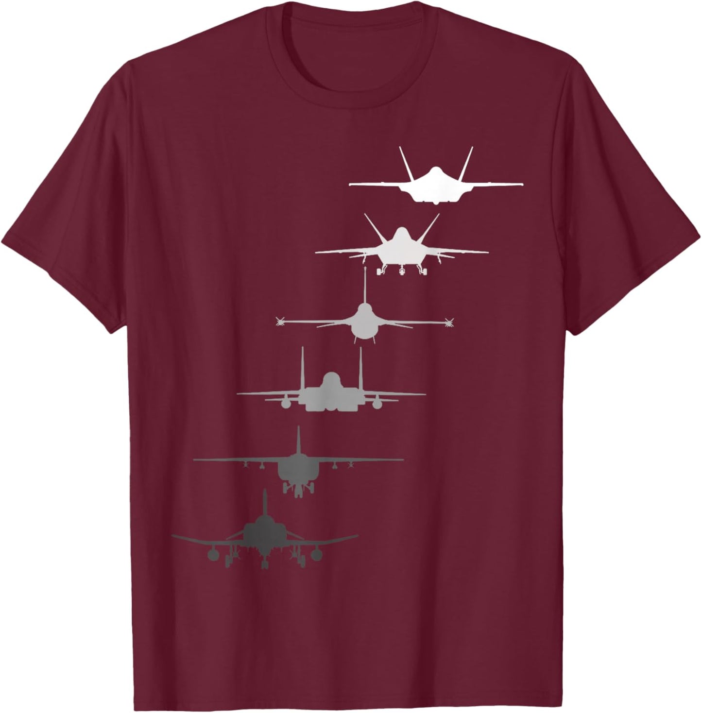 Air Force Fighter F-4 F-111 F-15 F-16 F-22 F-35 Veterans Day T-Shirt - T-Shirt | Maroon