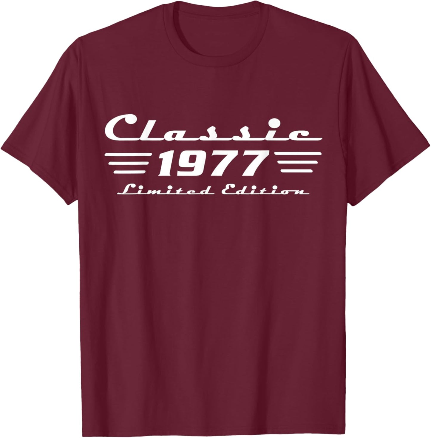 Classic 49 Birthday Decorations Men 49yr 1977 49th Birthday T-Shirt - T-Shirt | Maroon
