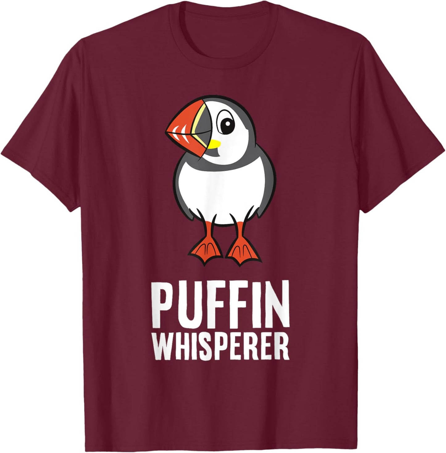 Puffin Whisperer T-Shirt - T-Shirt | Maroon