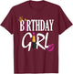 Happy Birthday Girl Lipstick Cute My Day Women Bday Girl T-Shirt - T-Shirt | Maroon