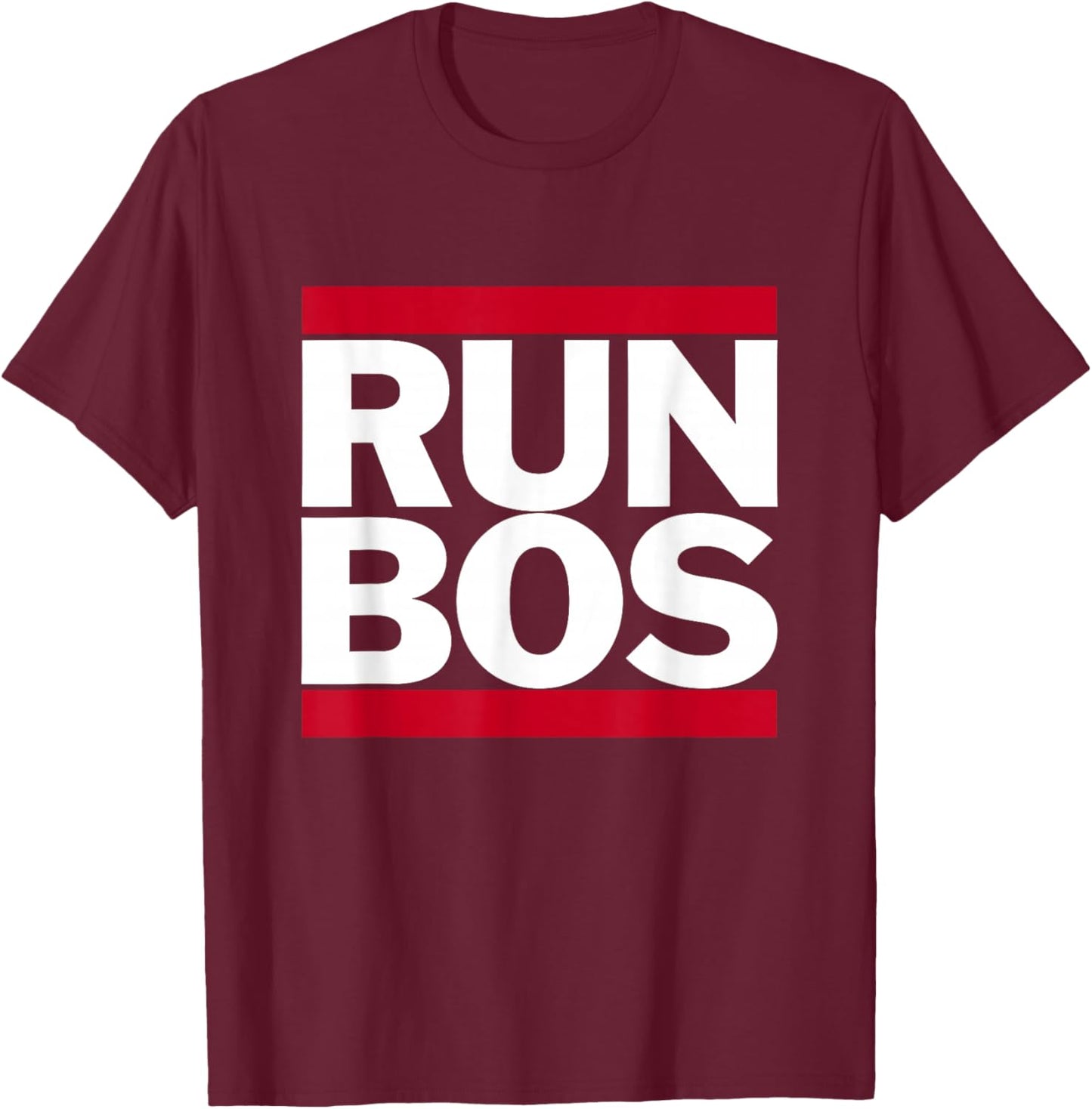 Run Bos Boston Mass Running Distance Runner New England T-Shirt - T-Shirt | Maroon