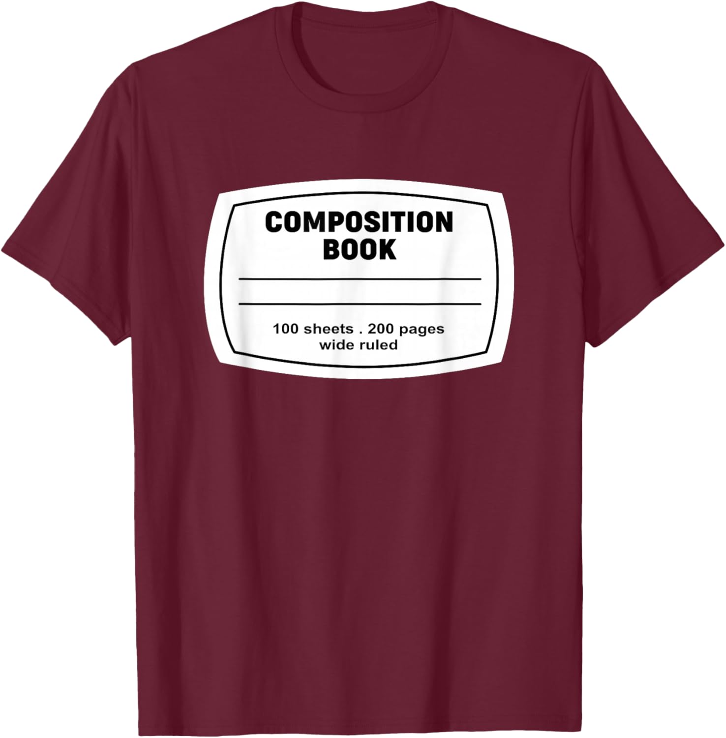 Composition Notebook Halloween Costume Teacher Student T-Shirt - T-Shirt | Maroon