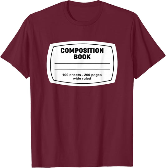 Composition Notebook Halloween Costume Teacher Student T-Shirt - T-Shirt | Maroon