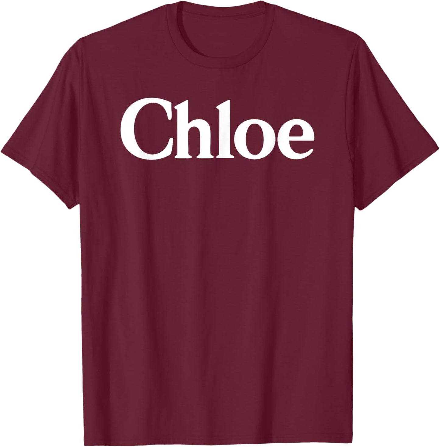 Chloe Name Women Cute Girl Elegant Female Love Handwriting T-Shirt - T-Shirt | Maroon